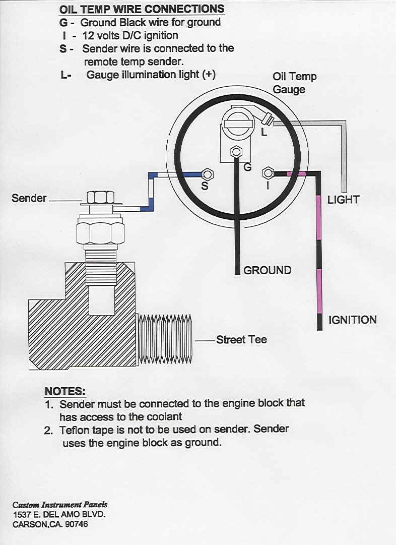 Oil Pressure Gauge Wiring Diagram from www.custominstrumentpanels.com